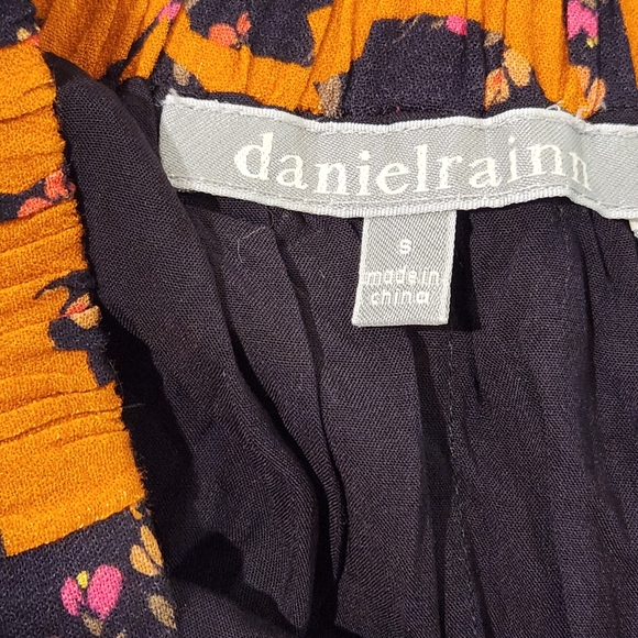 Daniel Rainn Maxi Skirt, Small, Black, Pink, Orange, Floral, Leaf Print, Boho - Picture 7 of 8